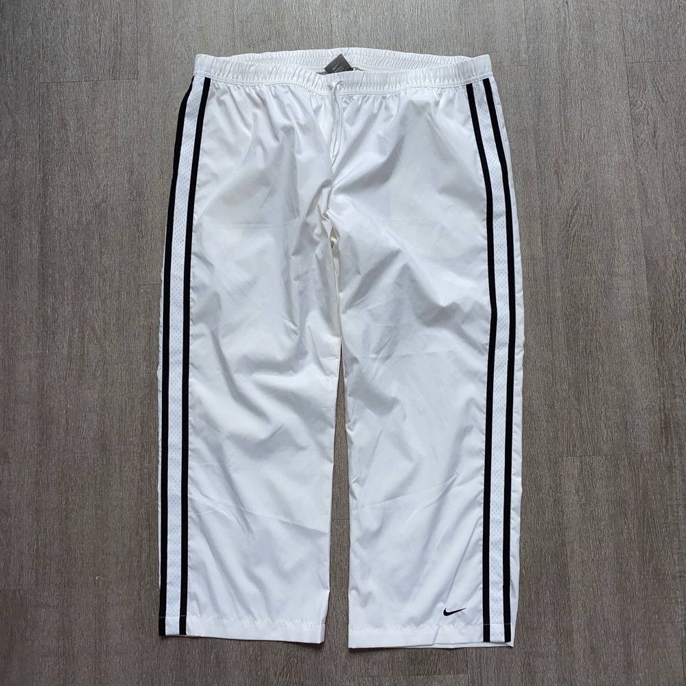 Nike Boys White Track Pants Swoosh Logo Size XL 16-18 Athletic